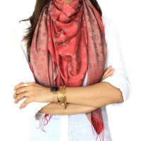 LV Scarf (Red~Beige)