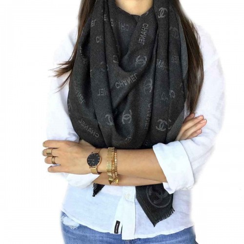 Chanel Scarf (Gray~Black)