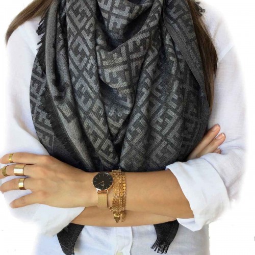 Fendi Scarf (Gray~Black)